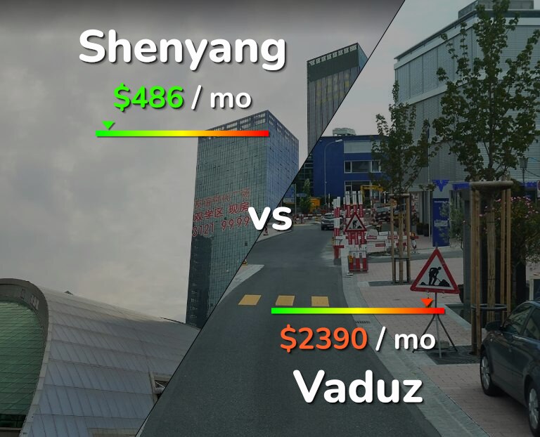Cost of living in Shenyang vs Vaduz infographic