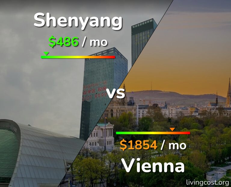 Cost of living in Shenyang vs Vienna infographic