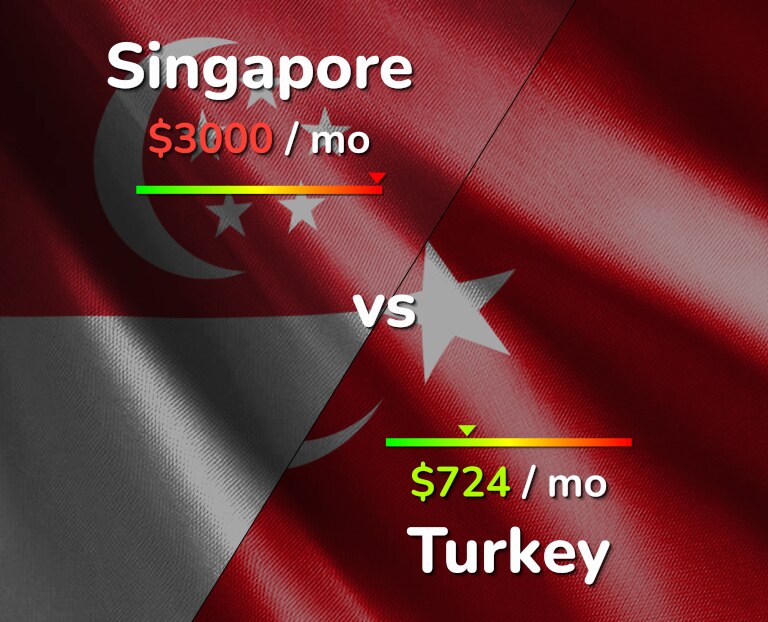 Cost of living in Singapore vs Turkey infographic