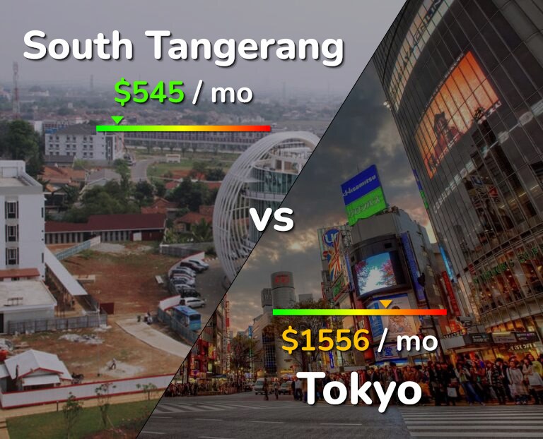 Cost of living in South Tangerang vs Tokyo infographic