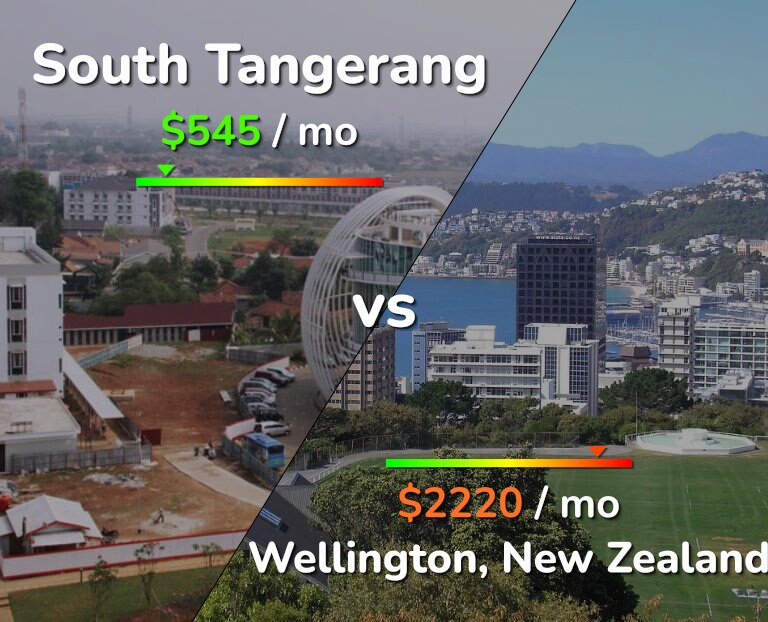 Cost of living in South Tangerang vs Wellington infographic
