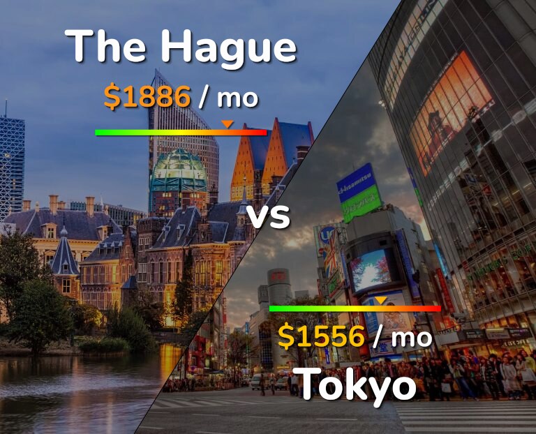 Cost of living in The Hague vs Tokyo infographic