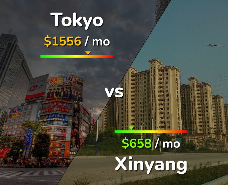 Cost of living in Tokyo vs Xinyang infographic