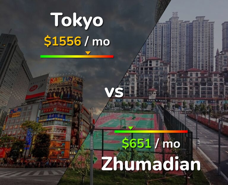 Cost of living in Tokyo vs Zhumadian infographic