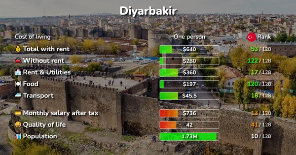 Cost Of Living & Prices In Diyarbakir: Rent, Food, Transport