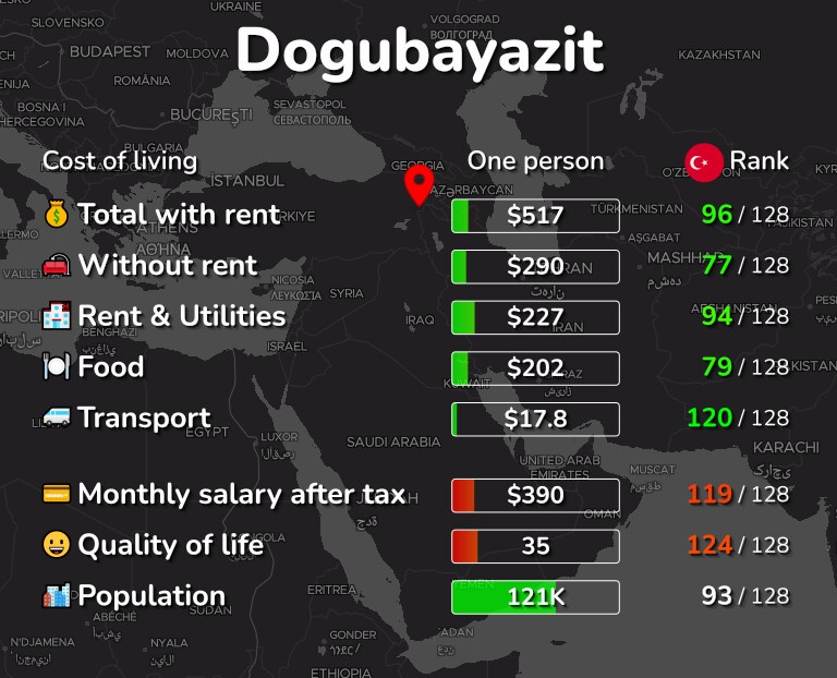 Cost of living in Dogubayazit infographic