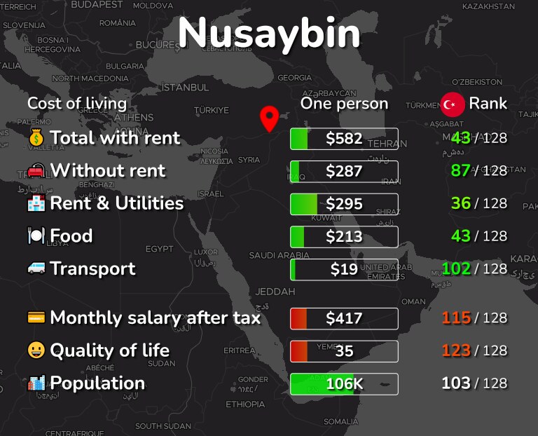Cost of living in Nusaybin infographic