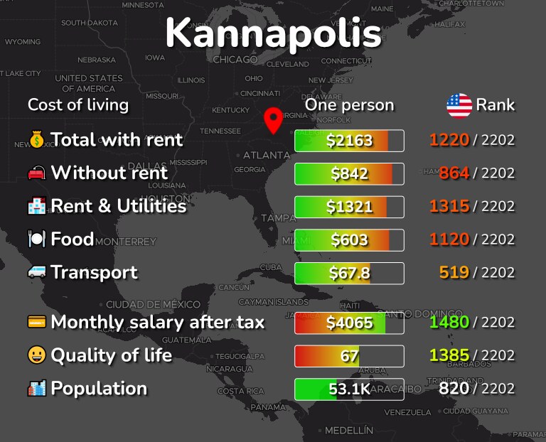 Cost of living in Kannapolis infographic